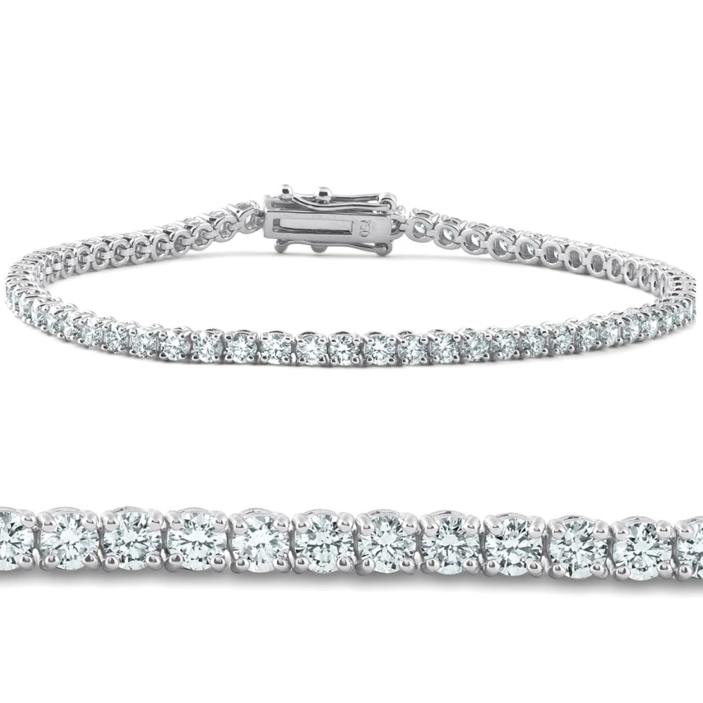 3 - 10 Ct Natural Diamond Tennis Bracelet in 14k White, Yellow, or Rose Gold (I-J, I1)