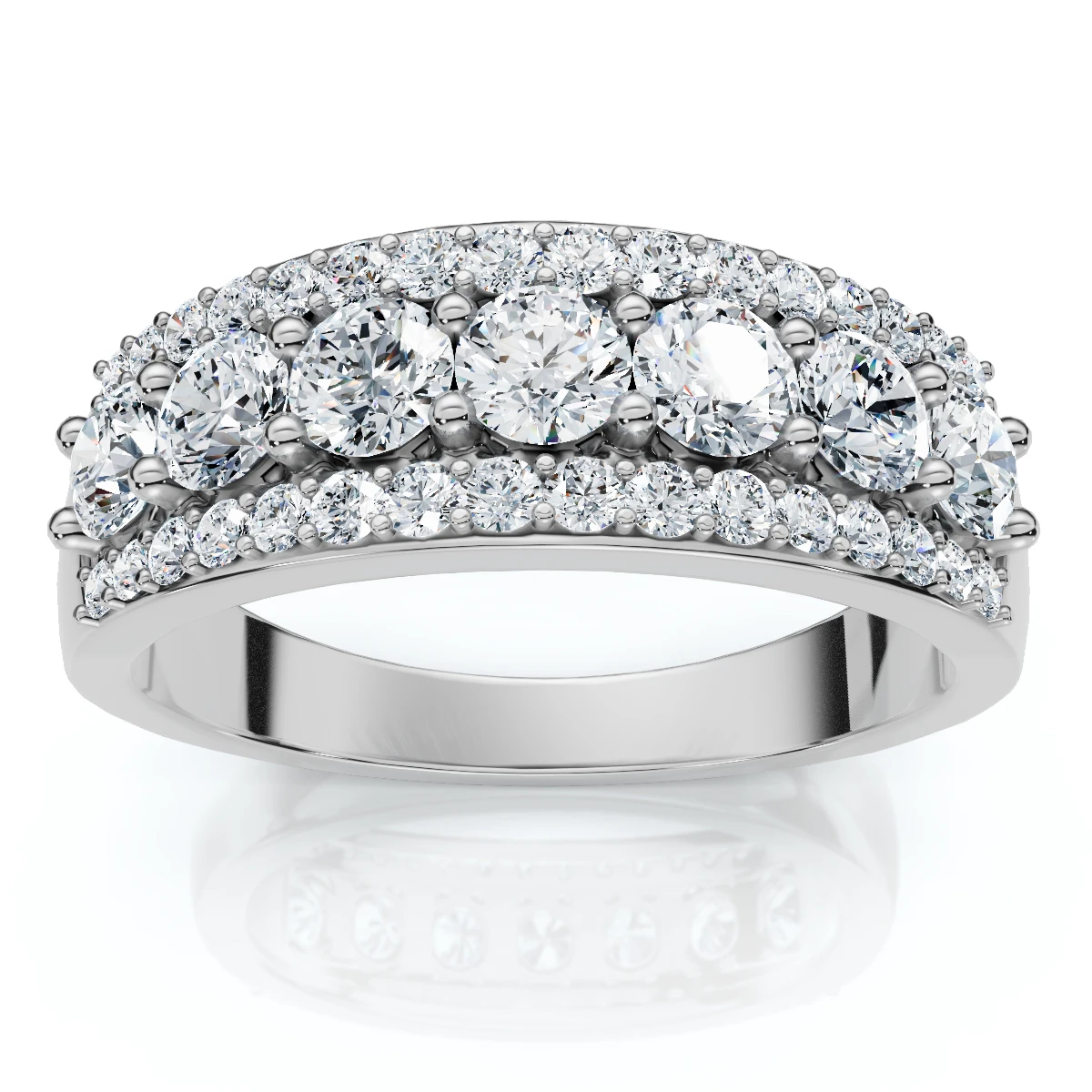 3/4ct Diamond Wedding Ring 14K White Gold (G-H, I1)