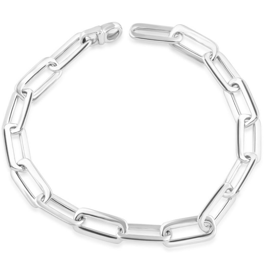 Men's Round Link 14k Gold (19gram) or Platinum (32gram) 6.5mm Bracelet 8.5"