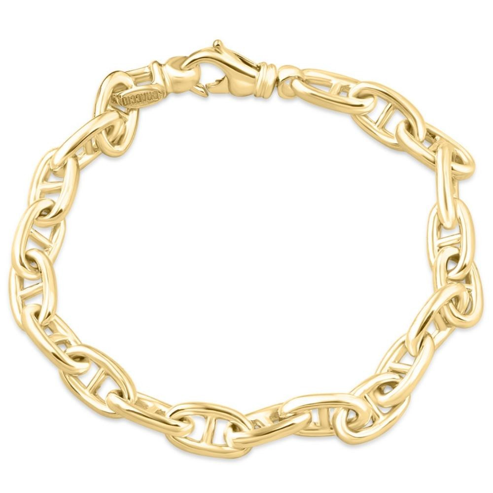 Men's Classic Anchor Link 14k Gold (38gram) or Platinum (62gram) 8mm Bracelet 8.5"