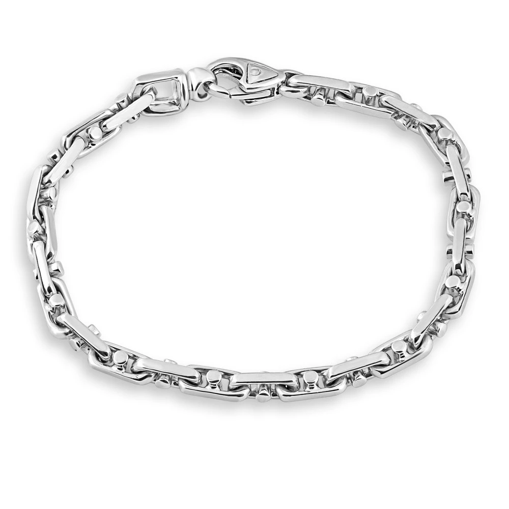 Men's Marine solid 14k Gold (27gram) or Platinum (43gram) 6mm Link Bracelet 8.5"