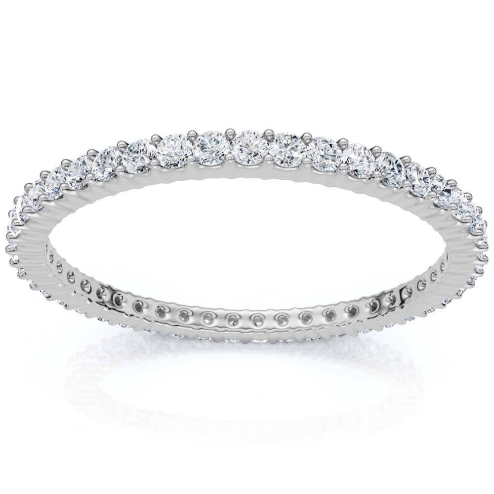 3/4ct Genuine Engagement Wedding Ring 14K White Gold Stackable Band (G-H, SI)