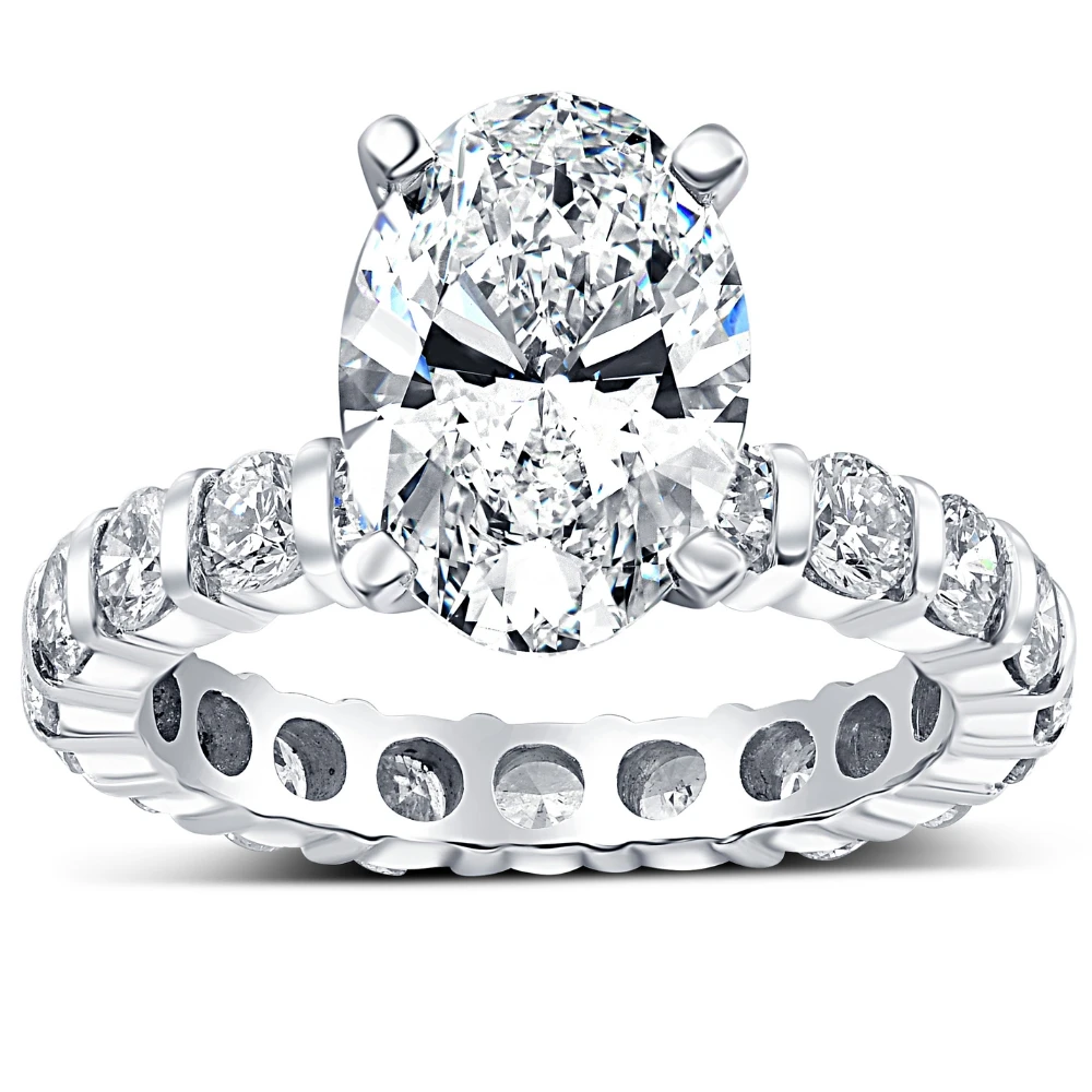 5 Ct TW Oval Diamond Eternity Engagement Ring 14k White Gold Lab Grown (, VS)