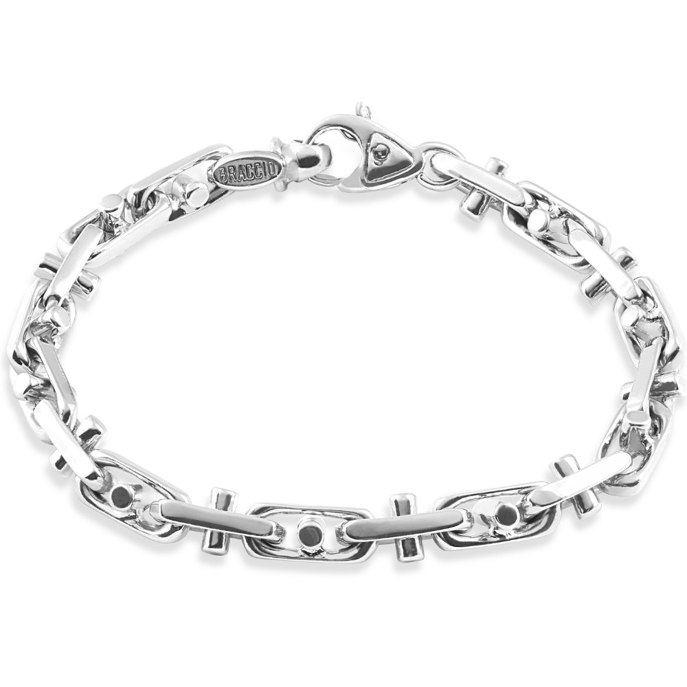 Men's Solid Designer Mariner 14k Gold (46gram) or Platinum (74gram) 6.5mm Link Bracelet 8.5"