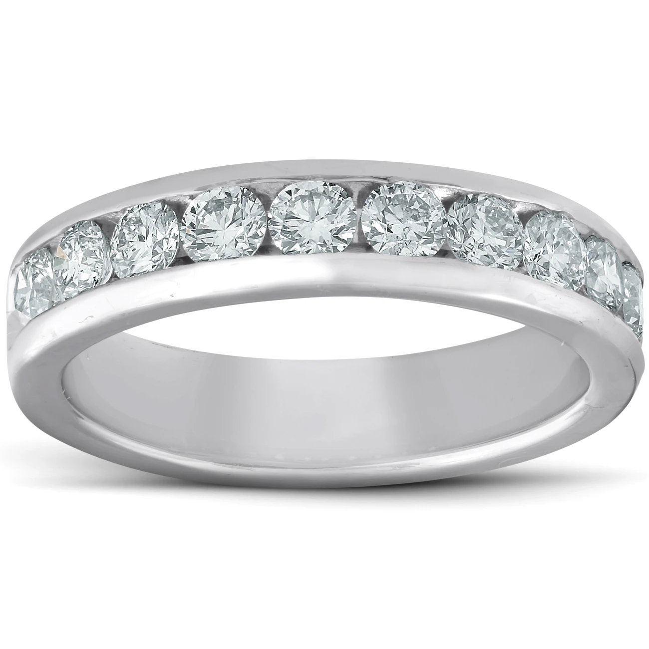 Platinum 1ct Channel Set Diamond Wedding Ring (G-H, SI)