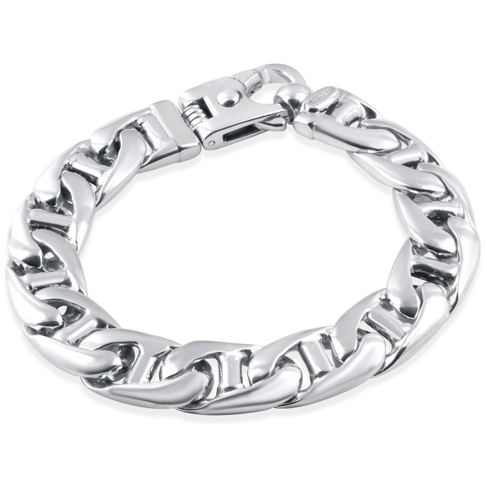 Men's Link 14k Gold (113gram) or Platinum (183gram) 13.5mm Bracelet 9"