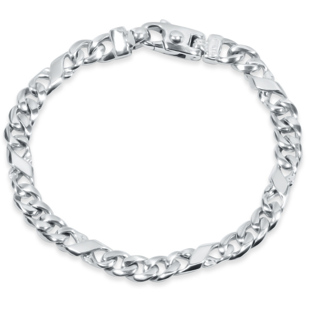 Men's Infinity Figaro Link 14k Gold (26gram) or Platinum (42gram) 7.5mm Bracelet 8.5"