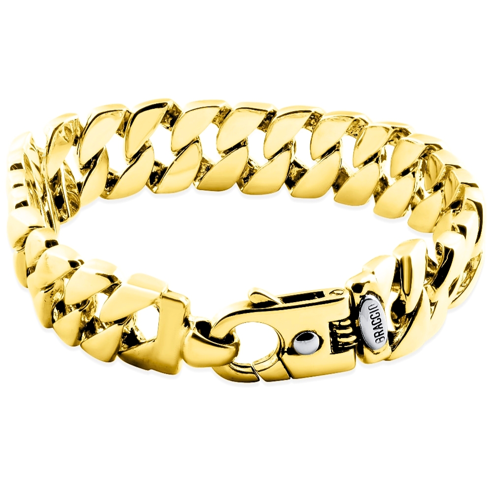 Men's Cuban Link 14k Gold (134gram) or Platinum (217gram) 15mm Bracelet 15"