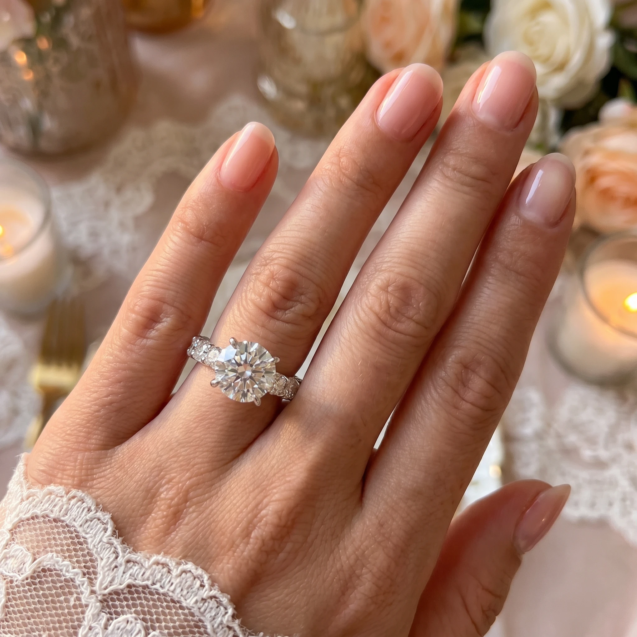 5 1/2Ct TW Round Cut Diamond Eternity Engagement Ring 14k White Gold Lab Grown (G-H, VS)