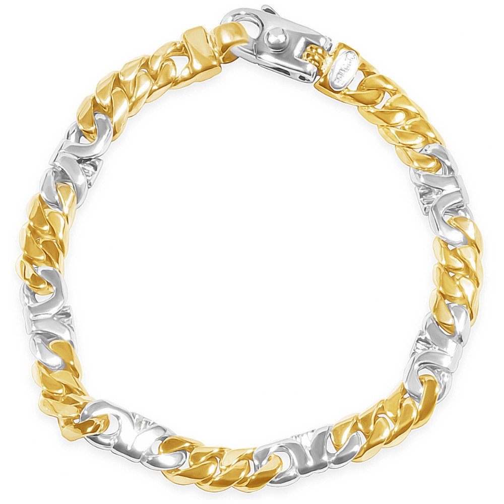 Men's Figaro Link 14k Gold (35gram) or Platinum (57gram) 7.5mm