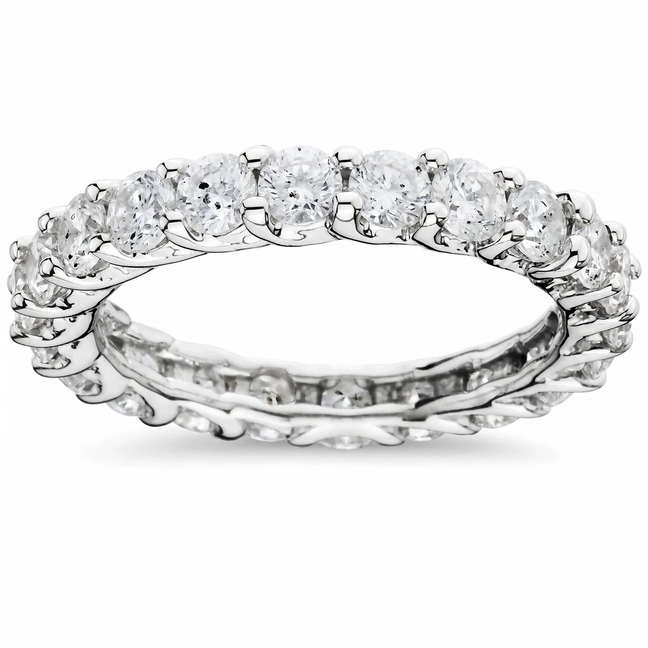 3ct Trellis Diamond Eternity Wedding Ring 14K White Gold (I-J, I2-I3)