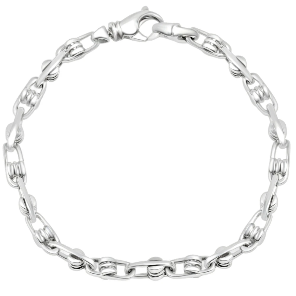 Men's Link 14k Gold (27gram) or Platinum (44gram) 5mm Bracelet 8.75"