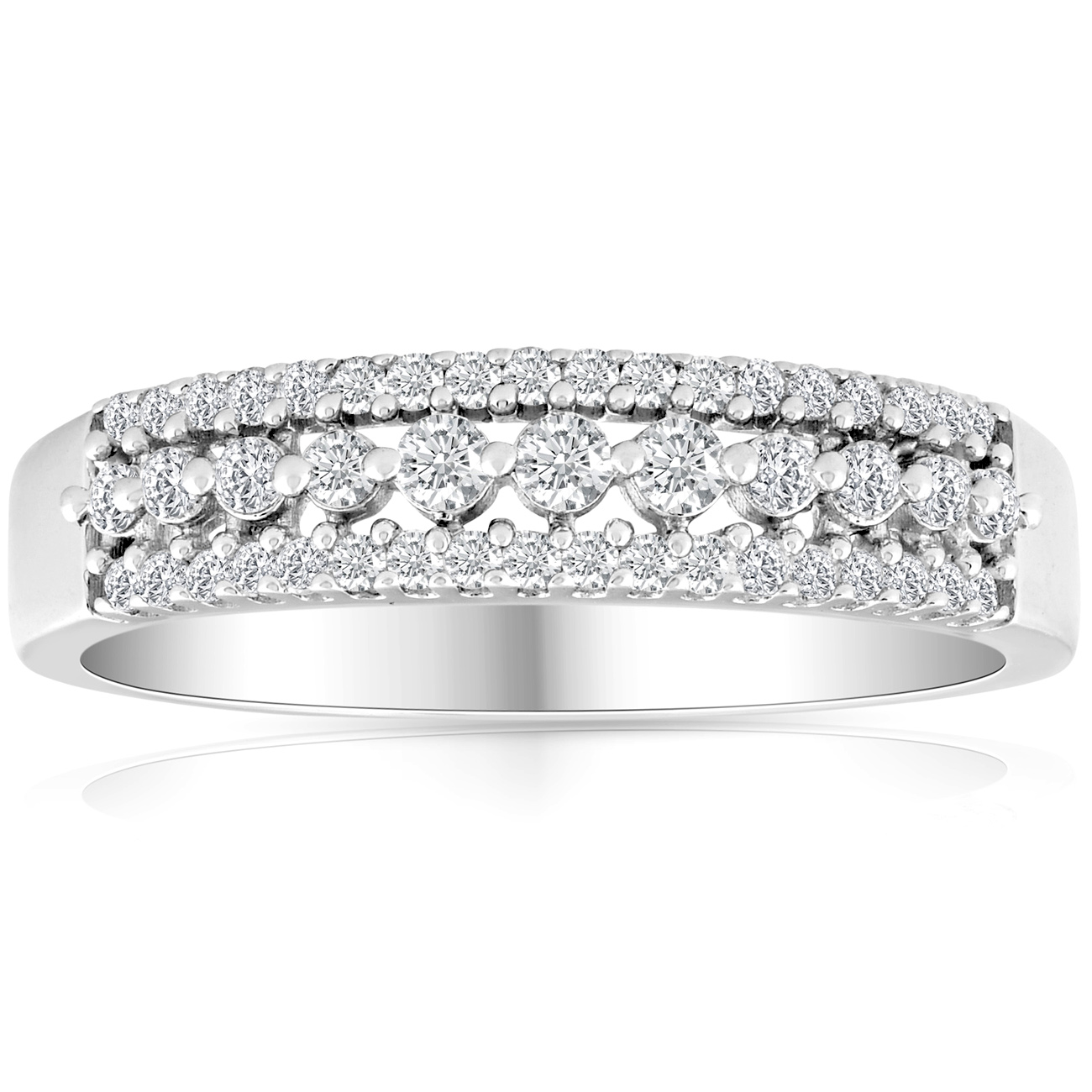 1/3ct Diamond Anniversary Ring 10K White Gold (G-H, I2-I3)