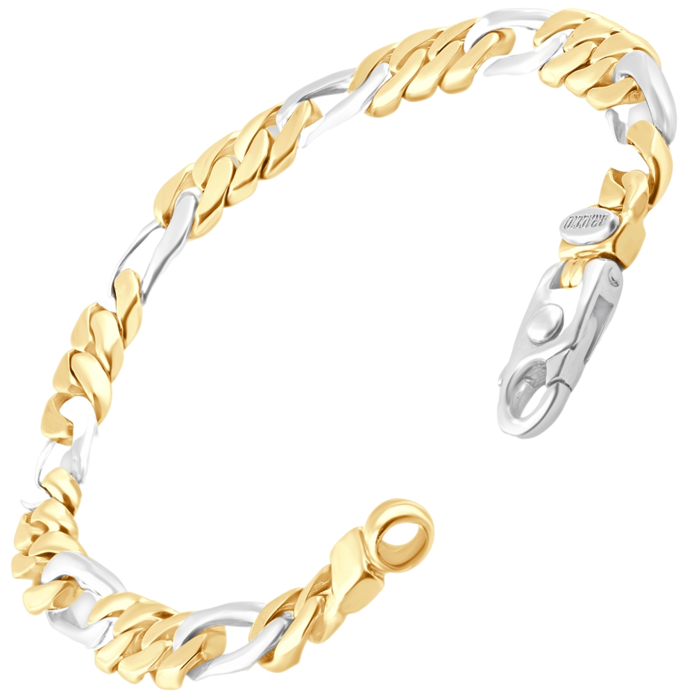 Men's Figaro Link 14k Gold (43gram) or Platinum (69gram) 8mm Bracelet 8.5"