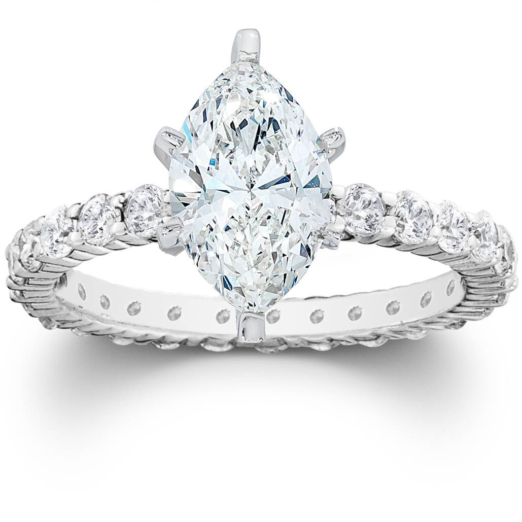 2 1/2Ct Marquise Lab Grown Diamond Engagement Eternity Ring (G-H, VS)