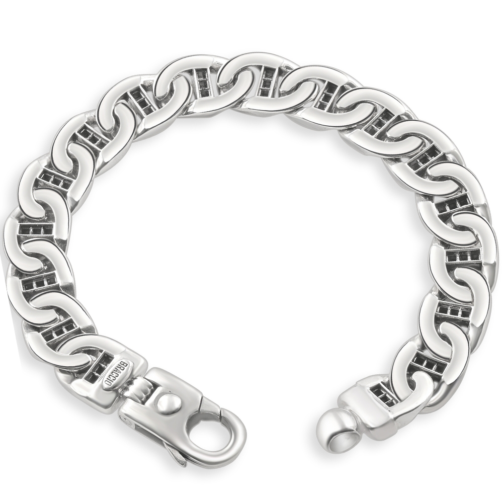 Men's 14k Gold (79gram) or Platinum (127gram) 12mm Link Bracelet 8.5"