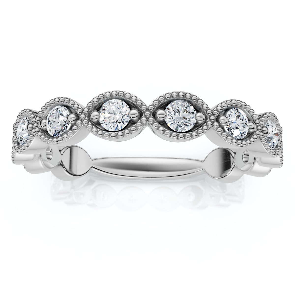 3/8ct Vintage Diamond Stackable Wedding Ring Womens Stackable Band 14k Gold (H-I, I1)
