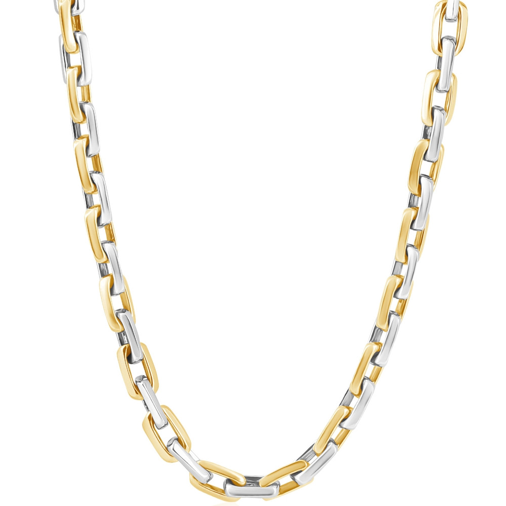 Men's Heavy Round 14k Gold (140gram) or Platinum (263gram) 8mm Link Chain Necklace 22"