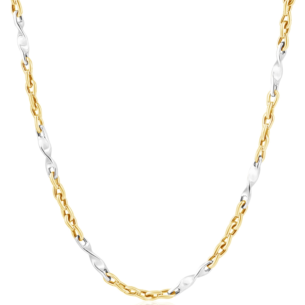 Men's Designer Figaro 14k Gold (28gram) or Platinum (52gram) 4mm Link Chain Necklace 24"