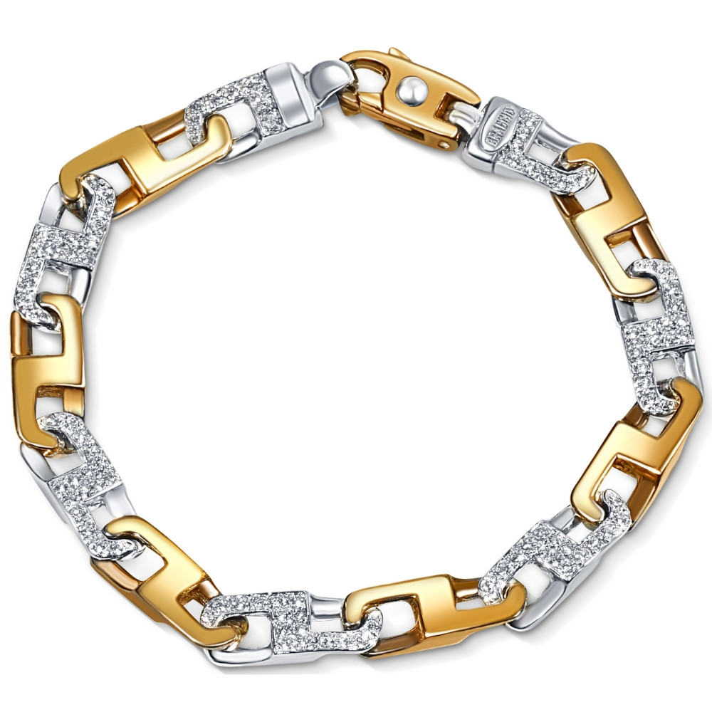 Men's 14k Gold (45gram) or Platinum (72gram) 8.5mm Diamond Bracelet 8.5" (H-I, SI)