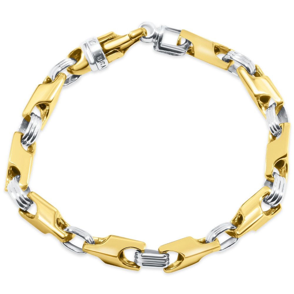 Men's Link 14k Gold (45gram) or Platinum (72gram) 6mm Bracelet 8.5"