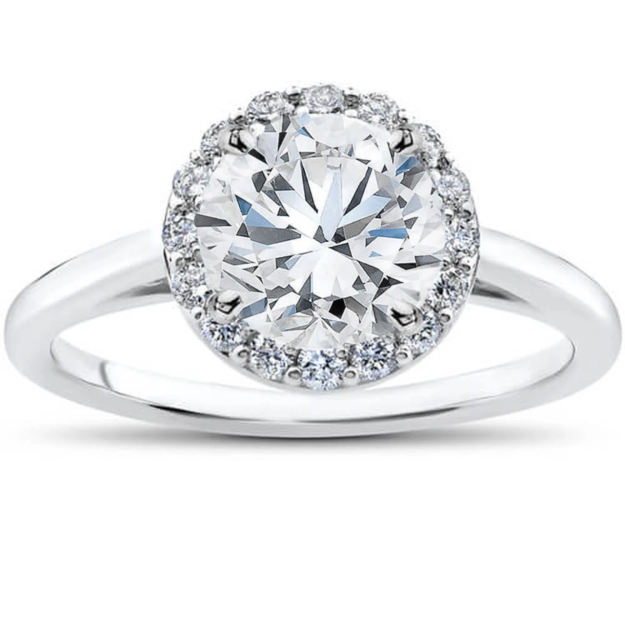 1 3/4 Ct Lab Grown Halo Diamond Madelyn Halo Engagement Ring 14k (G-H, VS2-SI1)