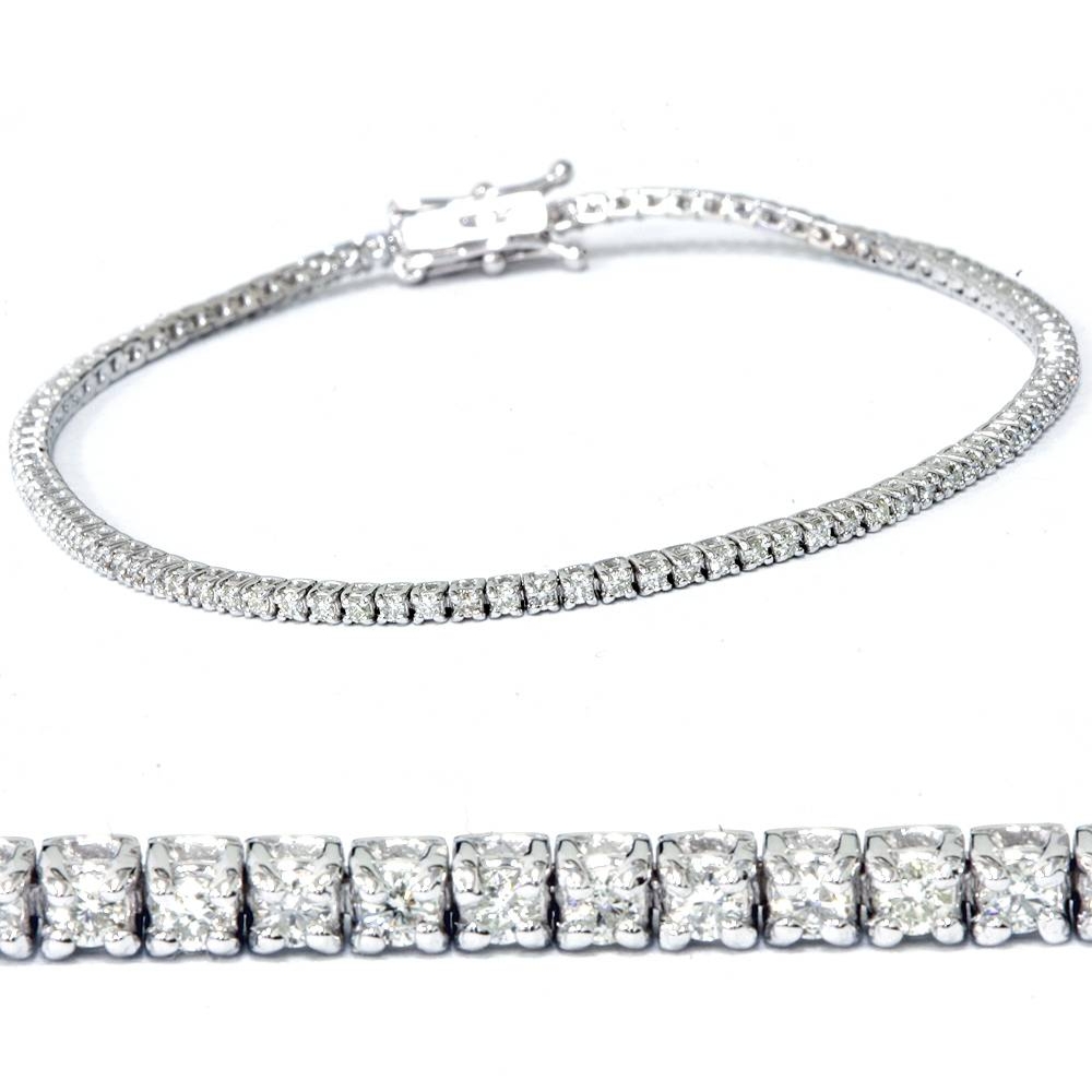 2ct Diamond Tennis Bracelet 14K White Gold 7" (G-H, I1)