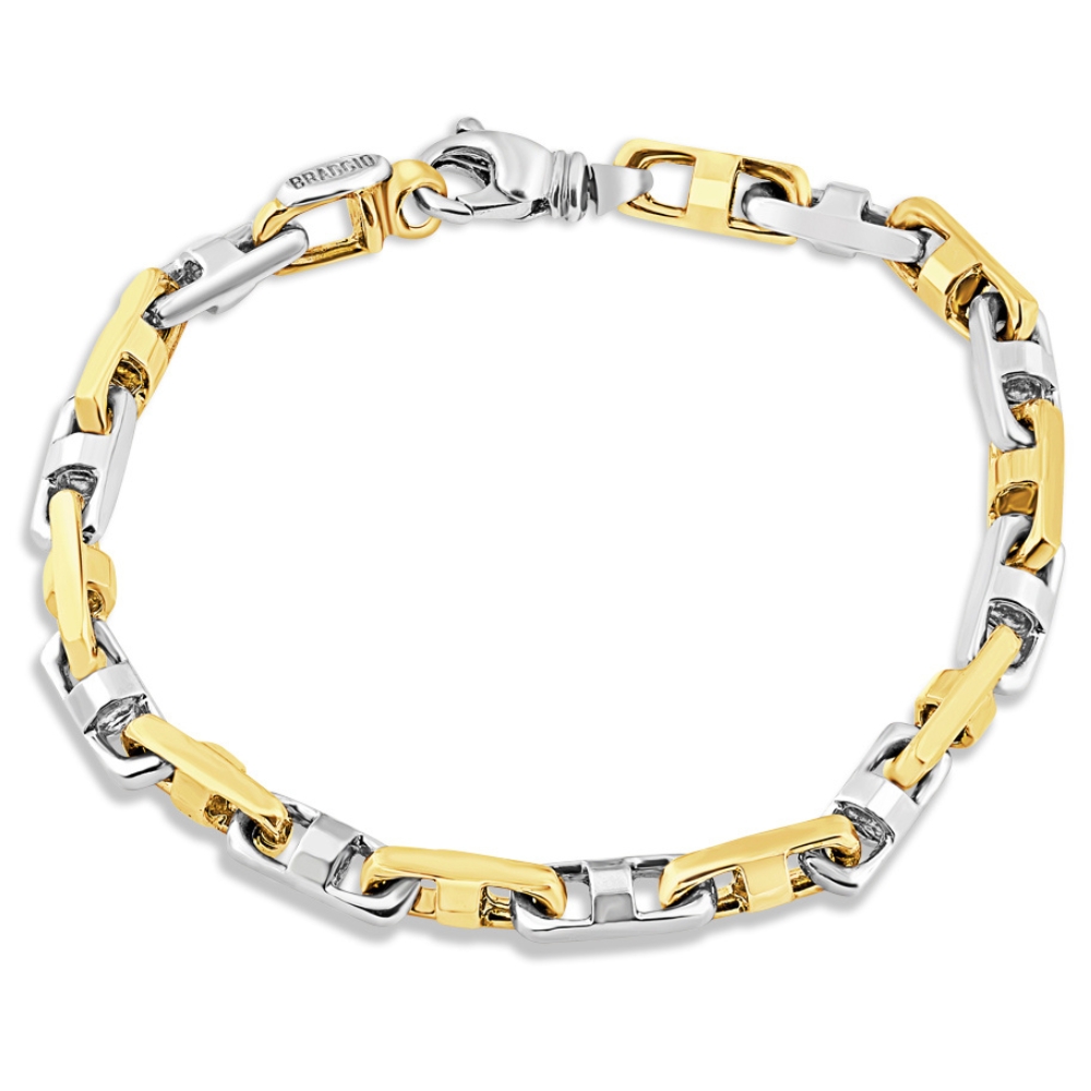 Men's Marine link 14k Gold (38gram) or Platinum (61gram) 6mm Bracelet 8.5"