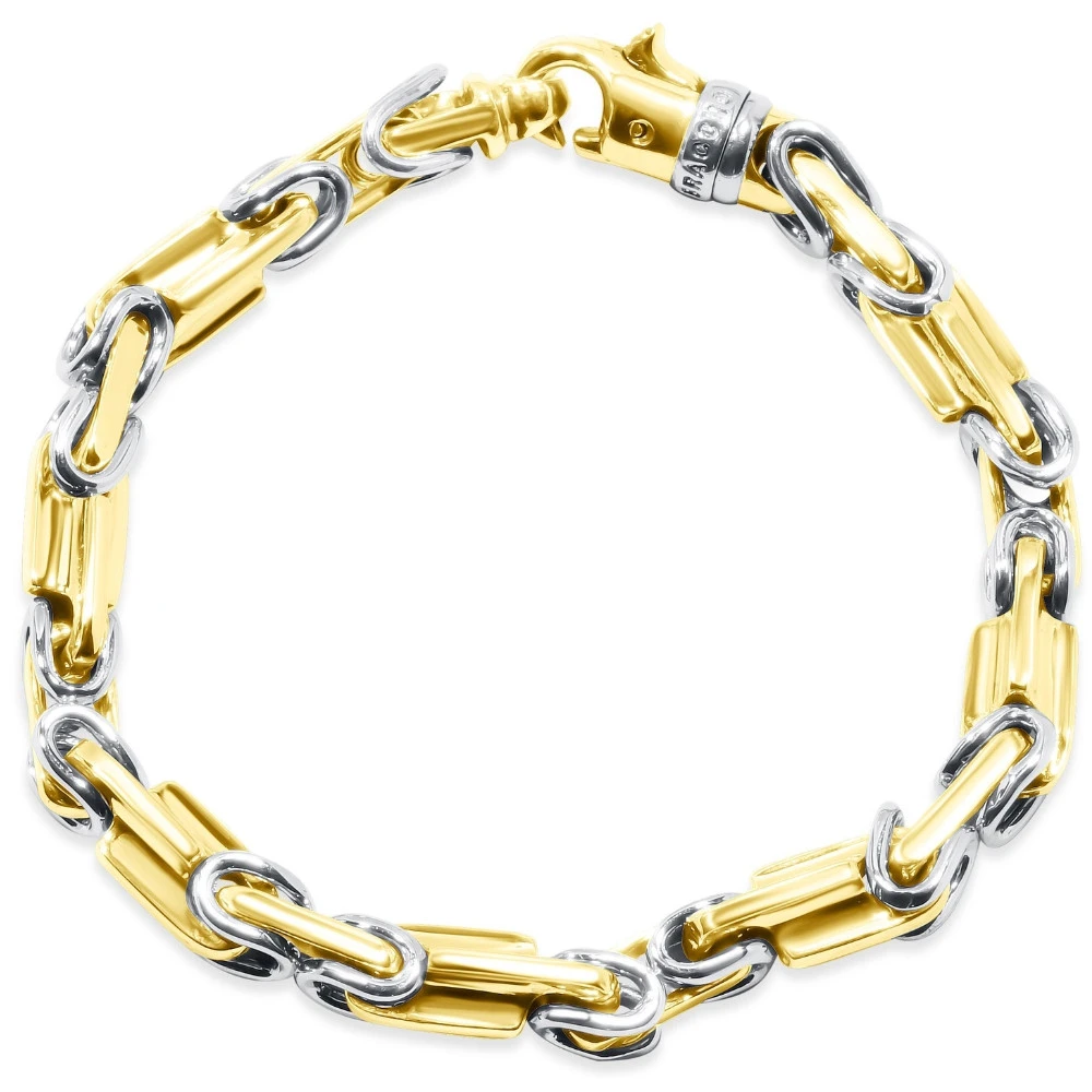 Men's Designer Byzantine Link 14k Gold (61gram) or Platinum (98gram) 8mm Bracelet 8.75"