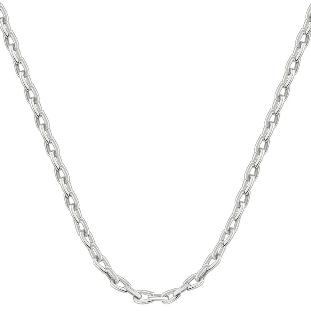 Men's Polished Steel Single Tone Clasp 6mm Flexible Link  24" Chain