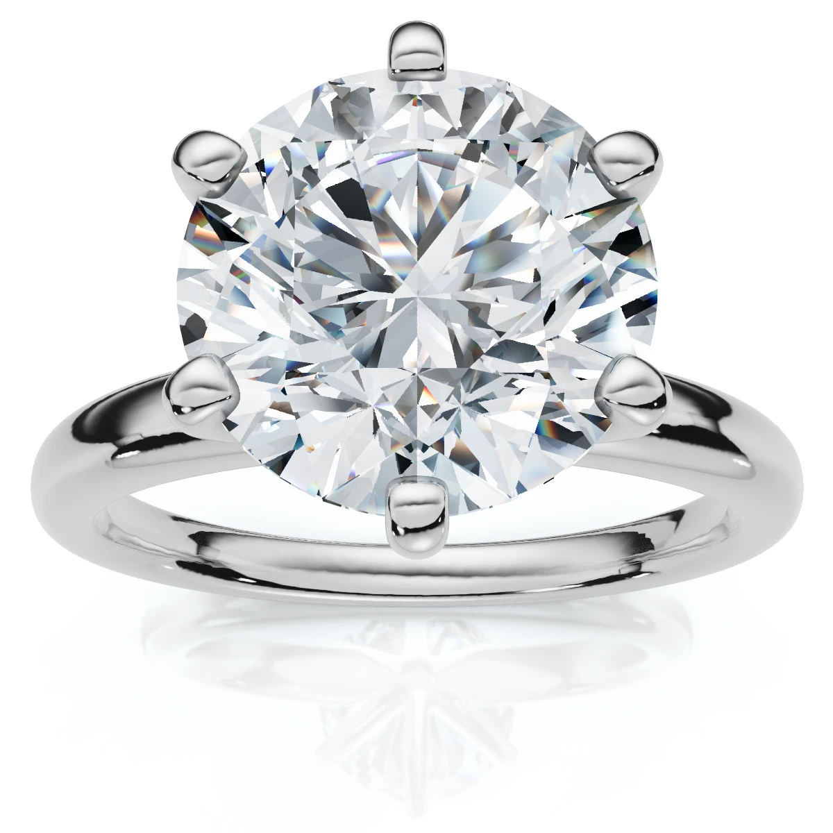 Platinum 1 - 5 carat Round Certified Diamond Engagement Ring Lab Grown (G-H, VS)