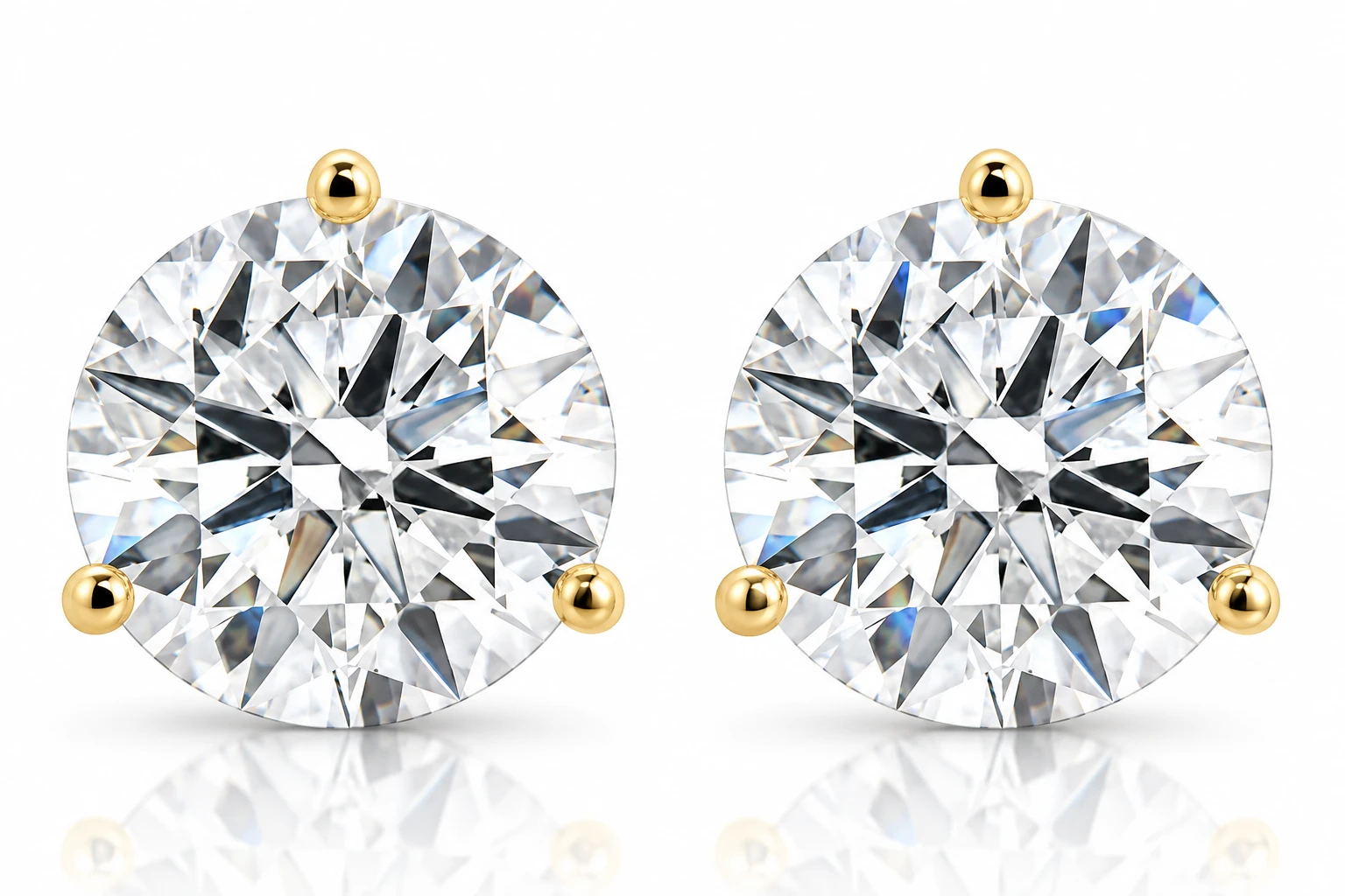 Certified 6.00CT Round Diamond Studs 14k Yellow Gold Lab Grown Earrings (G-H, SI)