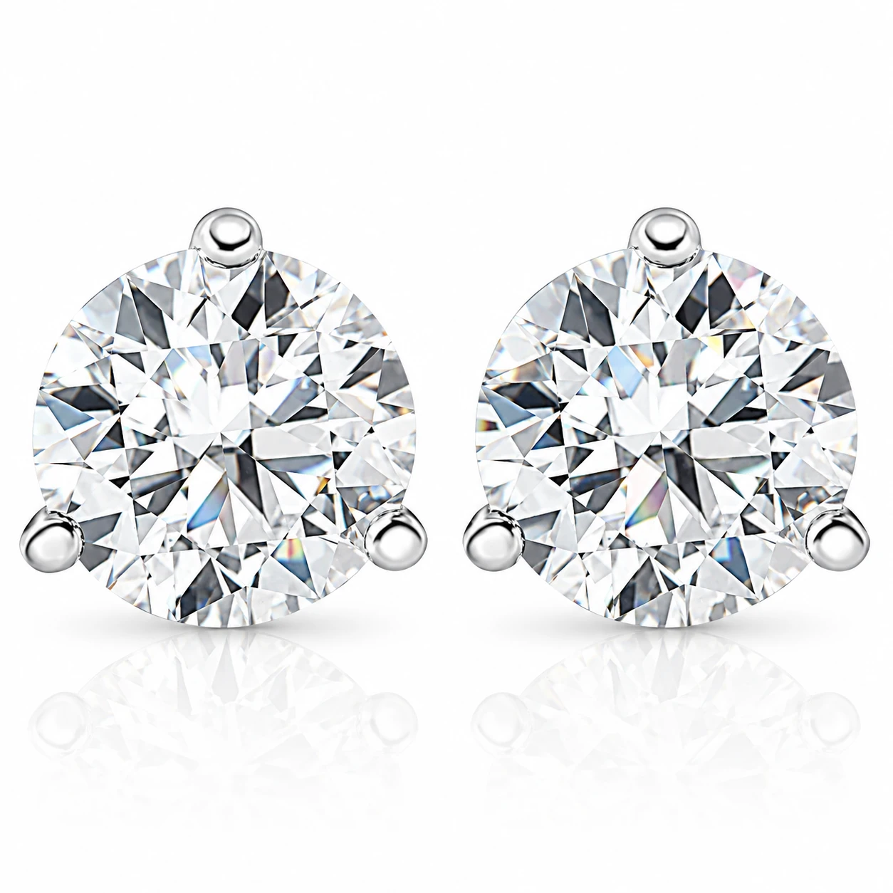 1/2ct Martini Lab Grown Diamond Studs 14K White Gold (F-G, VS)