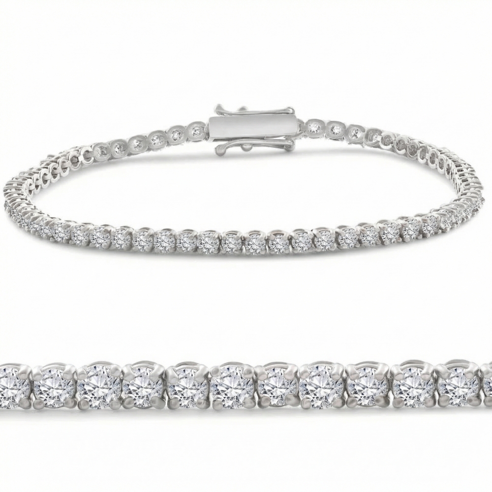 4 Ct Diamond Tennis Bracelet 14k White, Yellow, or Rose Gold Lab Grown 7" (G-H, VS)