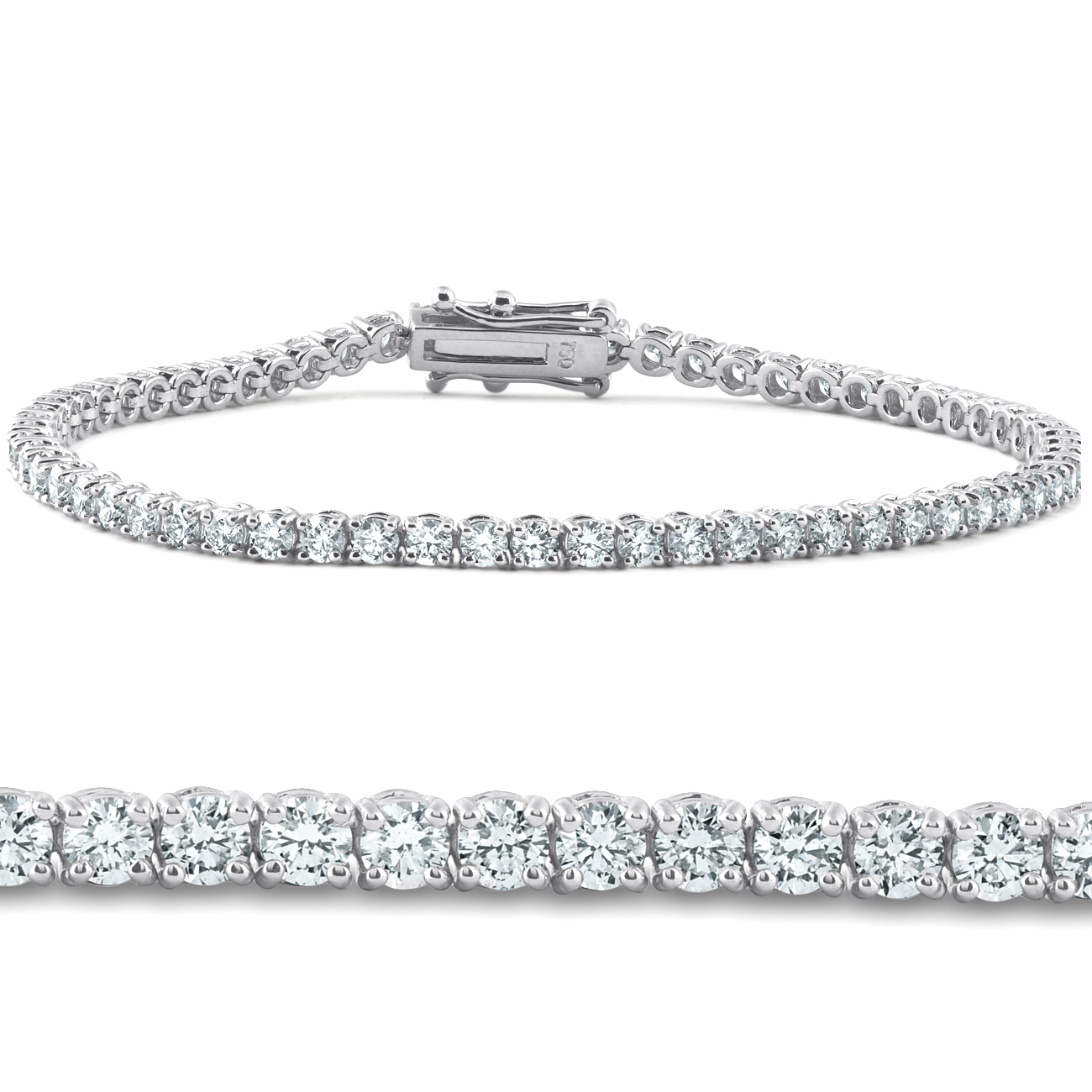 4ct Diamond Tennis Bracelet 14K White Gold 7