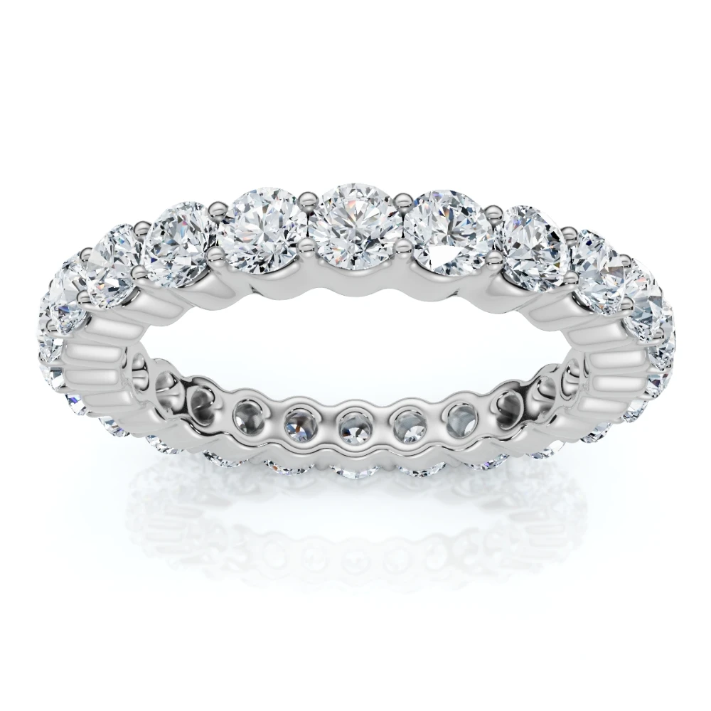 1 - 5 Ct Round Cut Diamond Eternity Ring Lab Grown 14k White Yellow or Rose Gold (F-G, VS2-SI1)