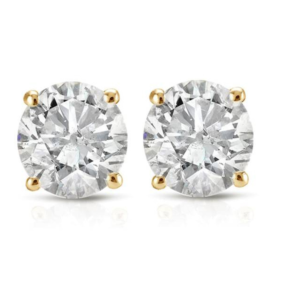 1/3ct Diamond Studs 14K Yellow Gold (G-H, I2-I3)