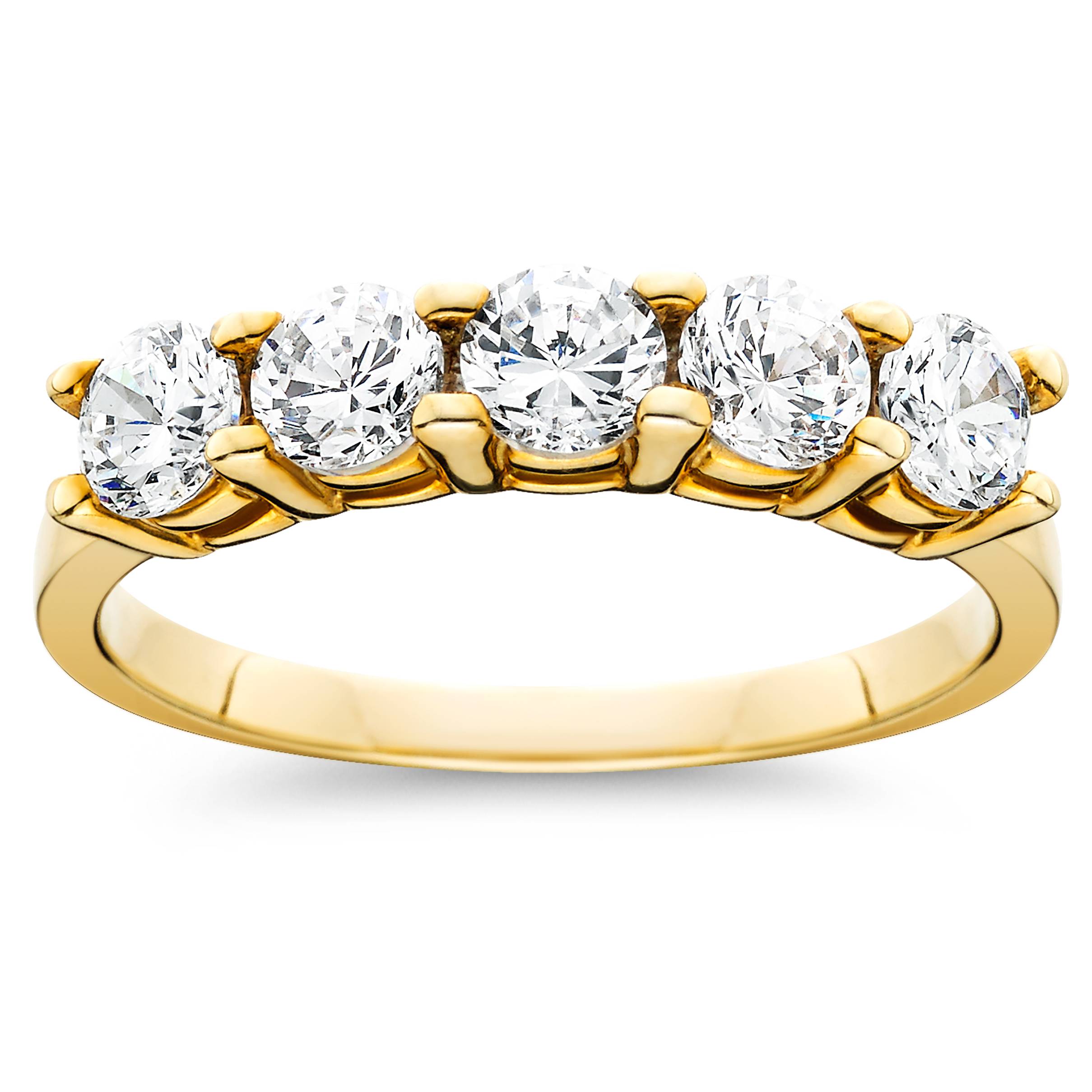 1ct Five Stone Diamond Ring 14K Yellow Gold (G-H, I2-I3)