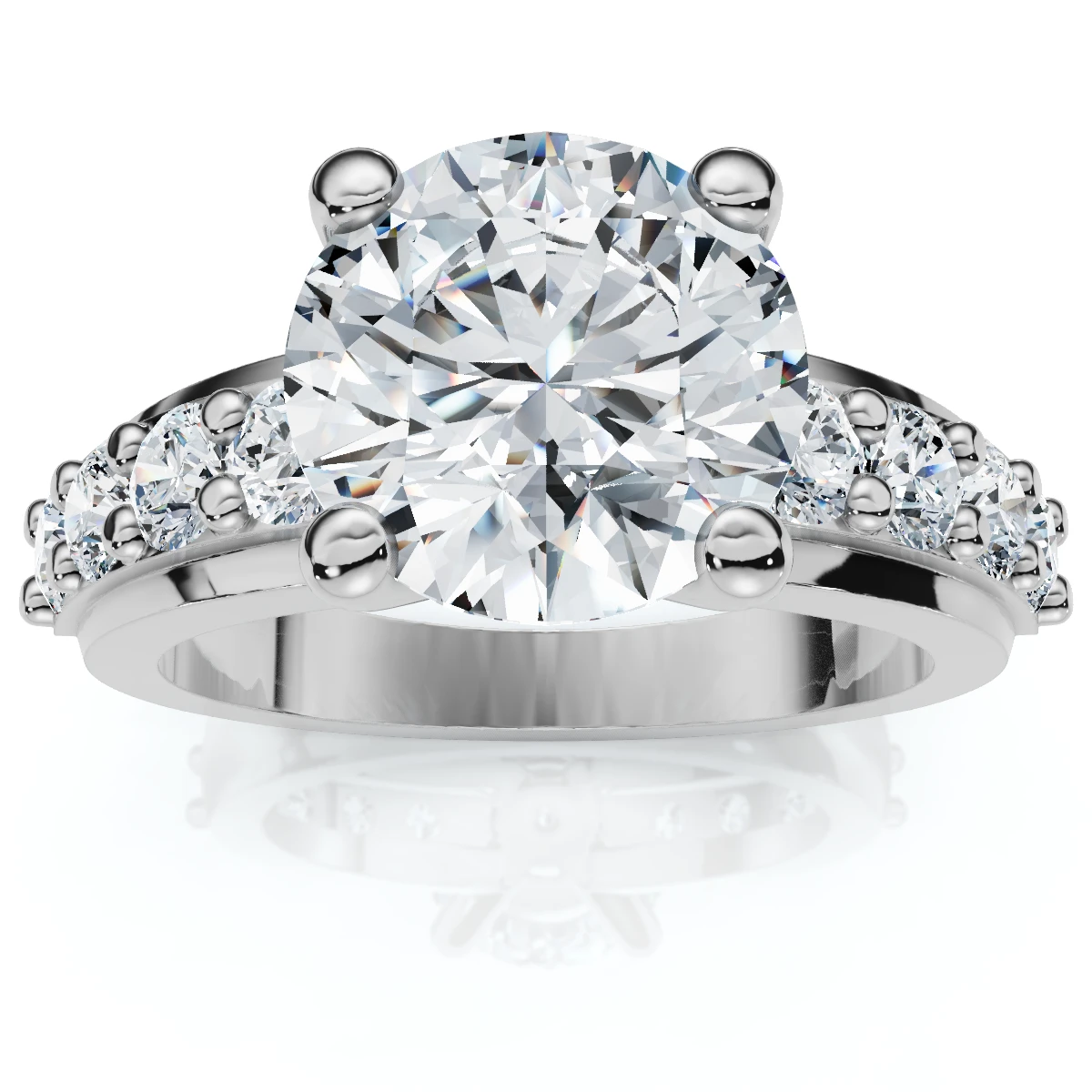 2ct Round Diamond Solitaire Engagement Ring 14k White Gold Lab Grown (F-G, VS)