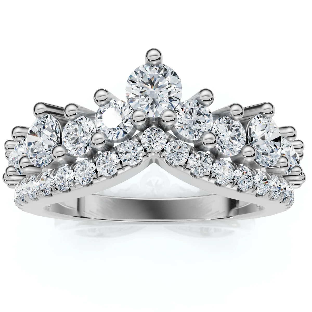 1Ct TW Diamond Wedding Contour Curved Ring Women's Anniversary Lab Grown Band (G-H, VS2-SI1)