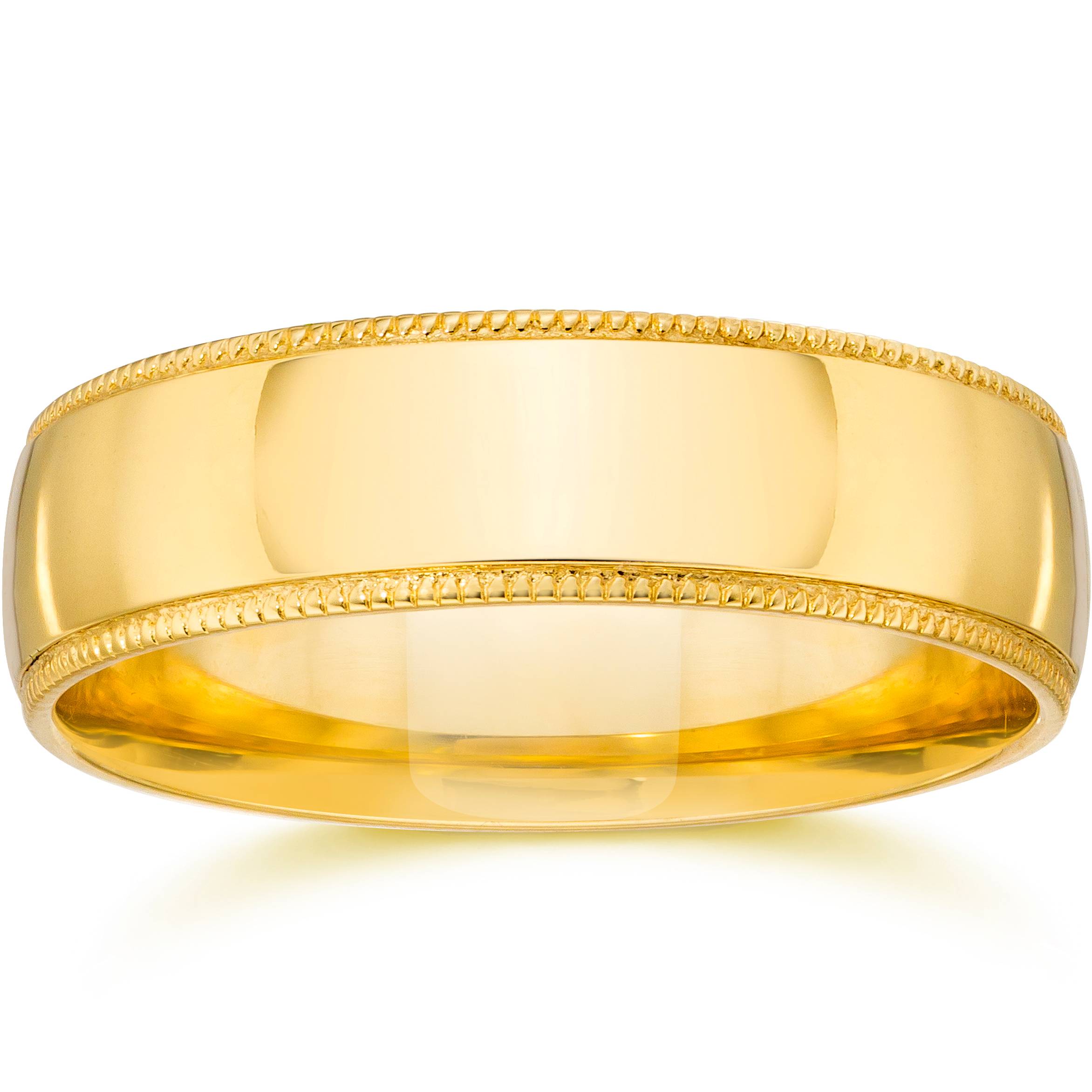 5mm Milgrain Wedding Band 14K Yellow Gold