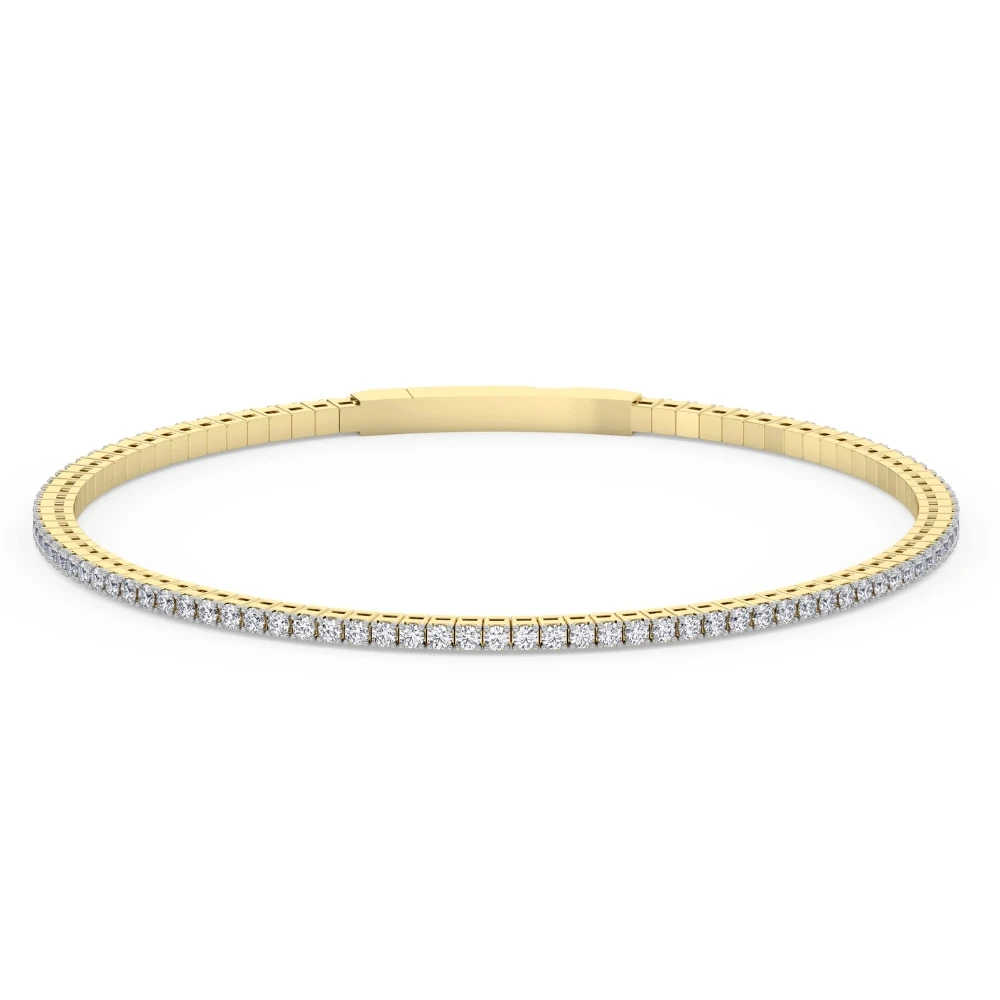 1Ct Diamond Flexible Oval Bangle Women's Bracelet 14k Yellow Gold Lab Grown (F-G, VS)