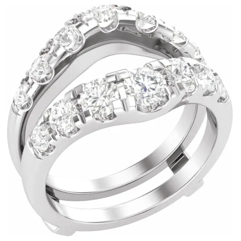 2ct TW Diamond Wedding Guard Band Insert Engagement Ring 14k Gold Lab Grown (G-H, VS2-SI1)