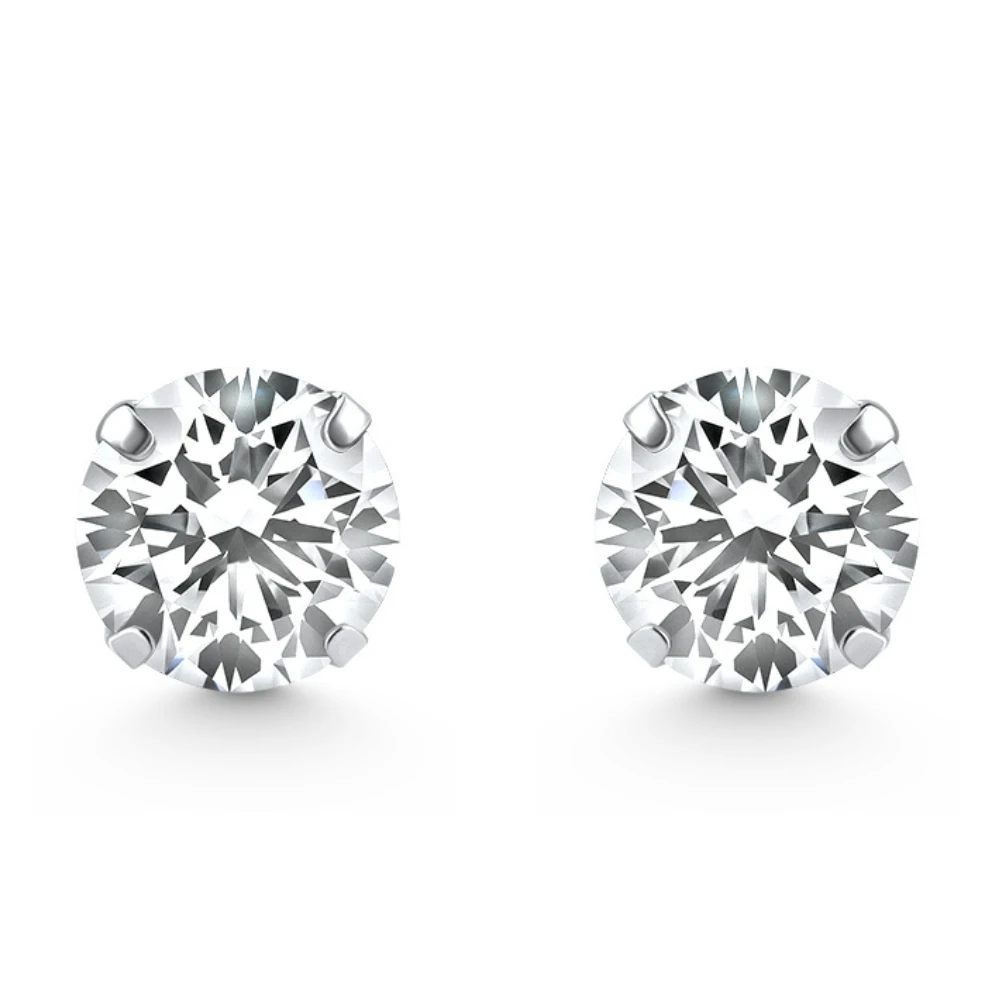 1/4 Ct TW Small Diamond Studs 14k White Gold Lab Grown (G-H, VS)