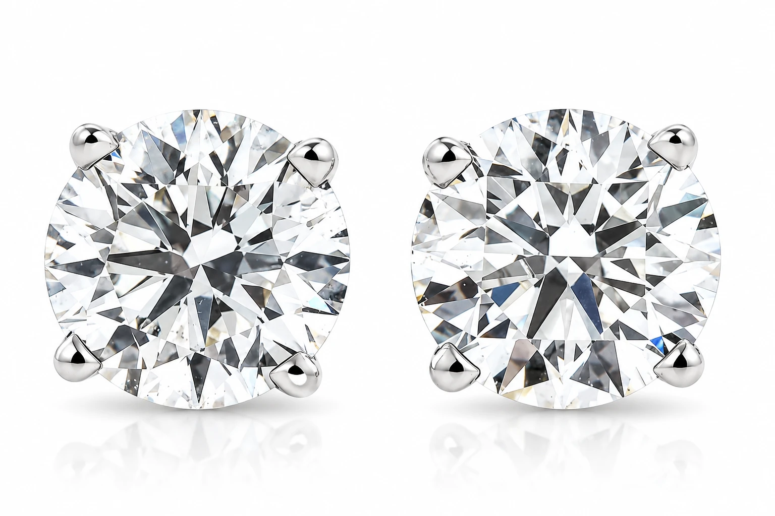 4 Ct T.W. Certified Diamond Screw Back Studs 14k White Gold Lab Grown (G-H, SI)