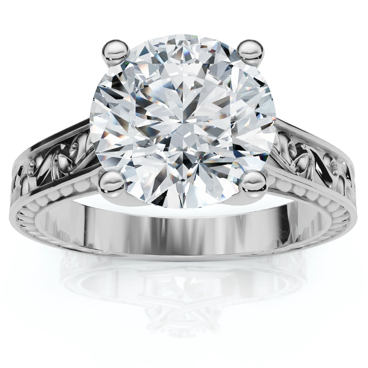 2 1/2ct Solitaire Certified Diamond Engagement Vintage Ring 14k Gold Lab Grown (G-H, VS2-SI1)