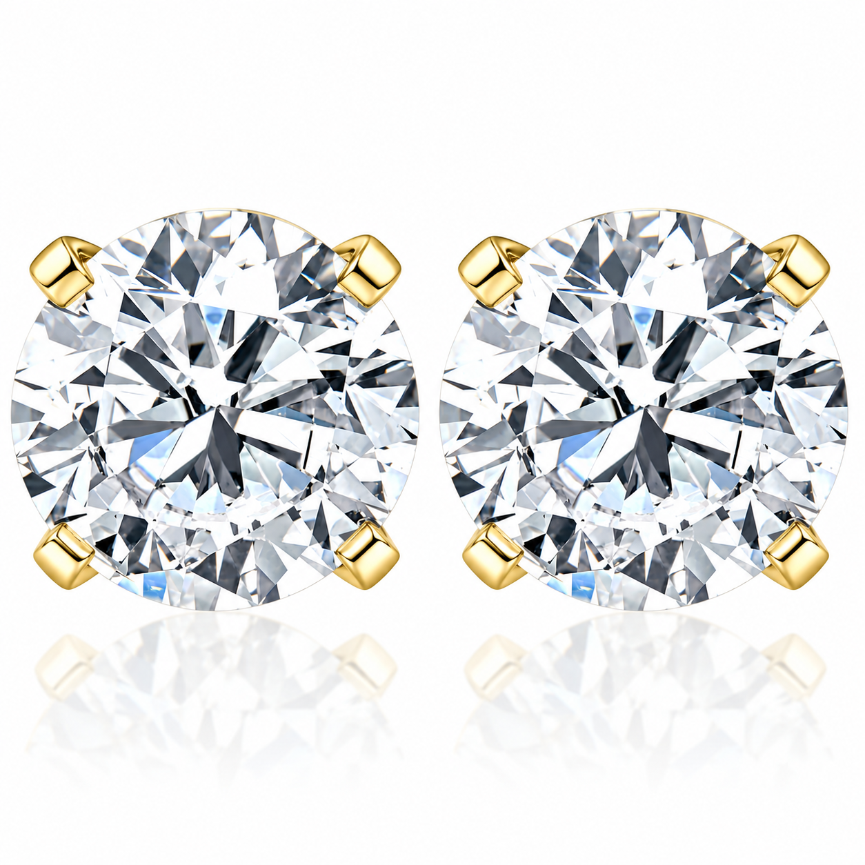 Certified 1 1/2 ct Lab Grown Diamond Studs 14k Yellow Gold Screw Backs (E-F, VS)