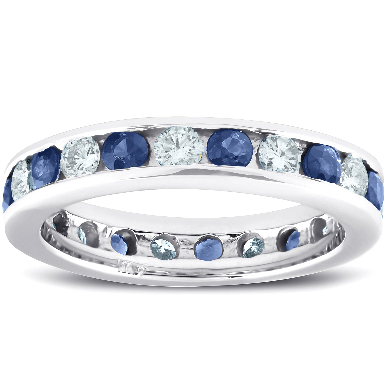 Channel set sapphire and diamond ring clearance