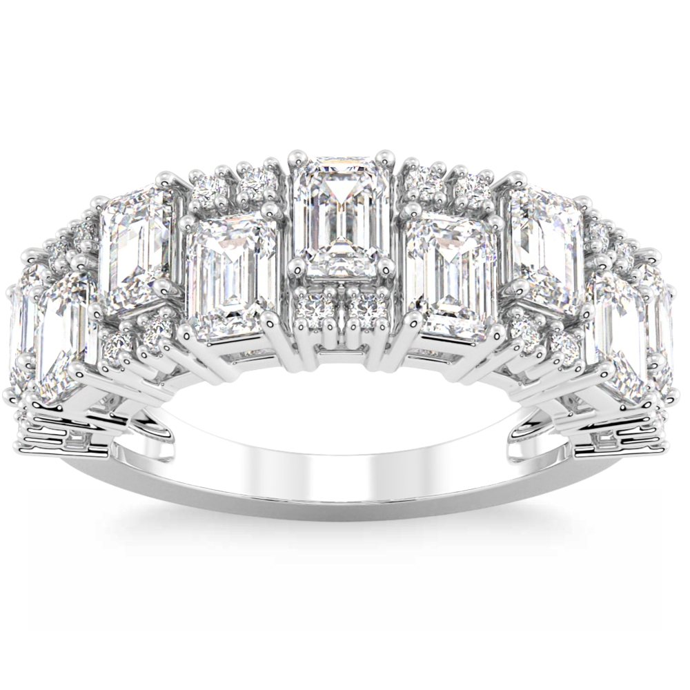 3Ct Emerald Cut Wedding Ring Anniversary Band 14k Gold Lab Grown (G-H, VS2-SI1)