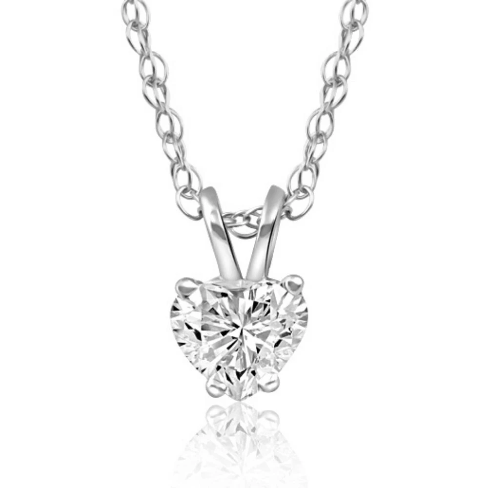 1/2 Ct Heart shape Diamond Solitaire Necklace 14k Pendant Lab Grown (G-H, VS2-SI1)